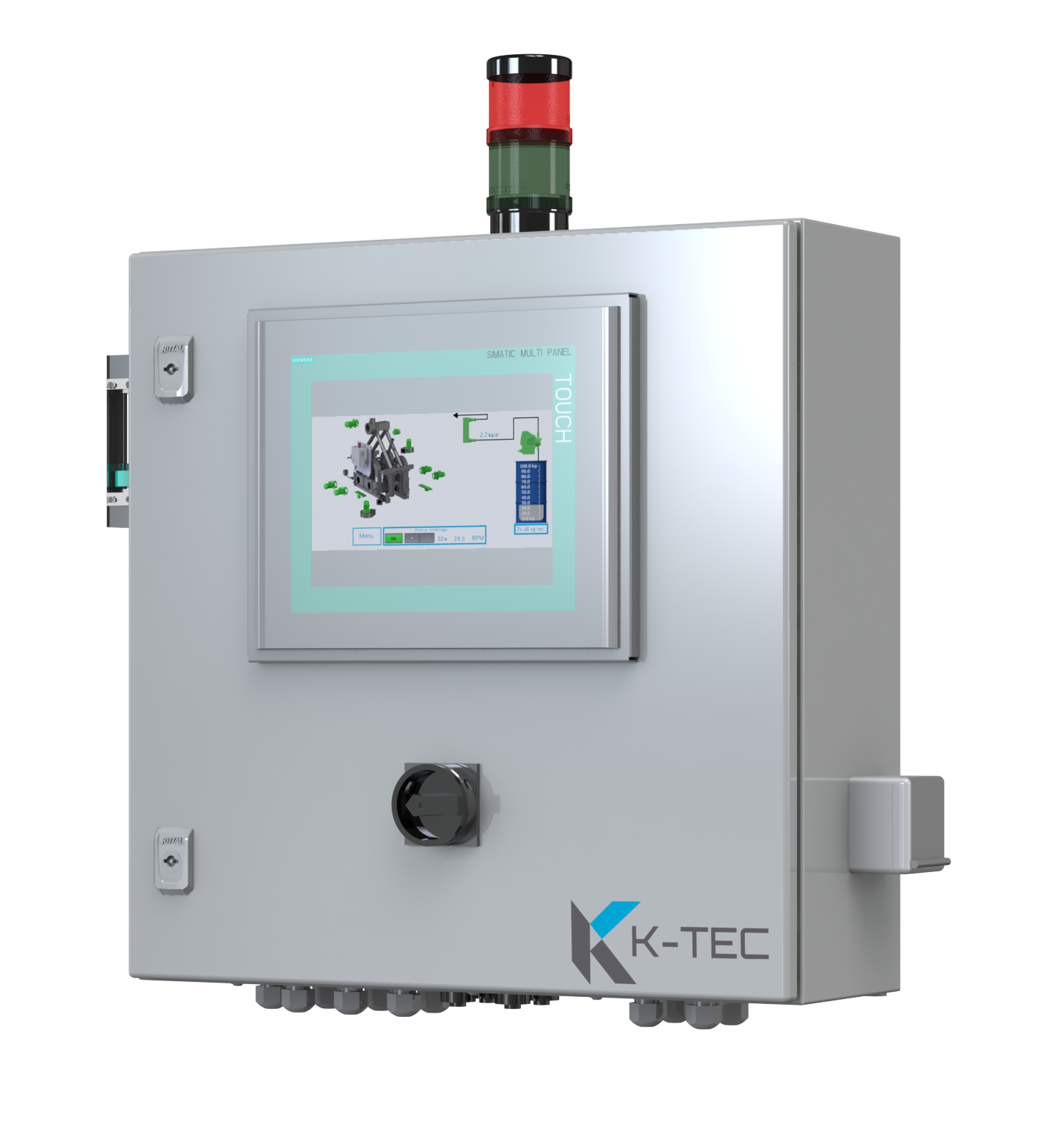 Het P3 paneel is uitgevoerd met een PLC en HMI